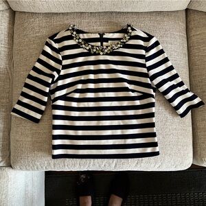 Blue and white professional top